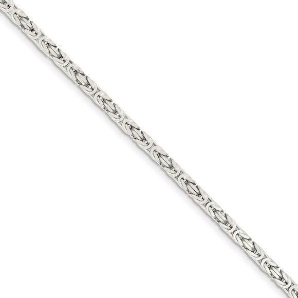 3.25mm Sterling Silver Byzantine Chain 8 inch